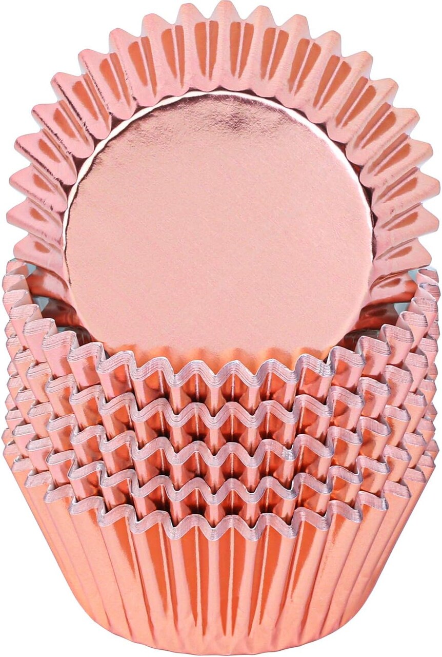 100 Pieces Foil Metallic Cupcake Liners Muffin Wrappers Foil Baking Cups Muffin Paper Cases